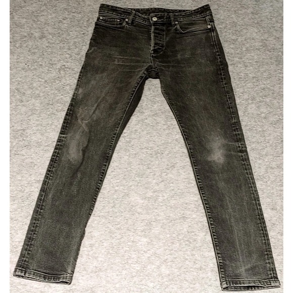 Buck Mason Maverick Slim Jeans Men's 32x34 Faded Black Denim Button Fly A: 31x32 - Picture 1 of 16